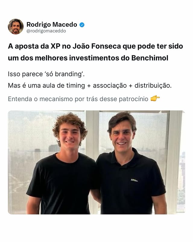 XP, João Fonseca e Benchimol